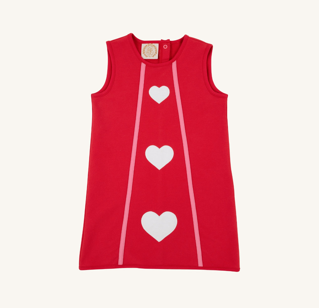 Annie Apron Dress- Richmond Red/Worth Ave White/Hearts
