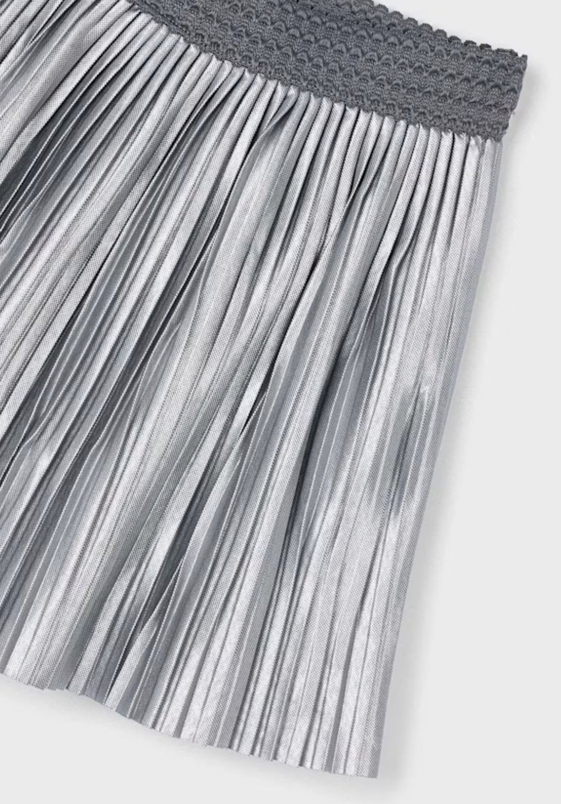 Girl Pleated Skirt- Silver