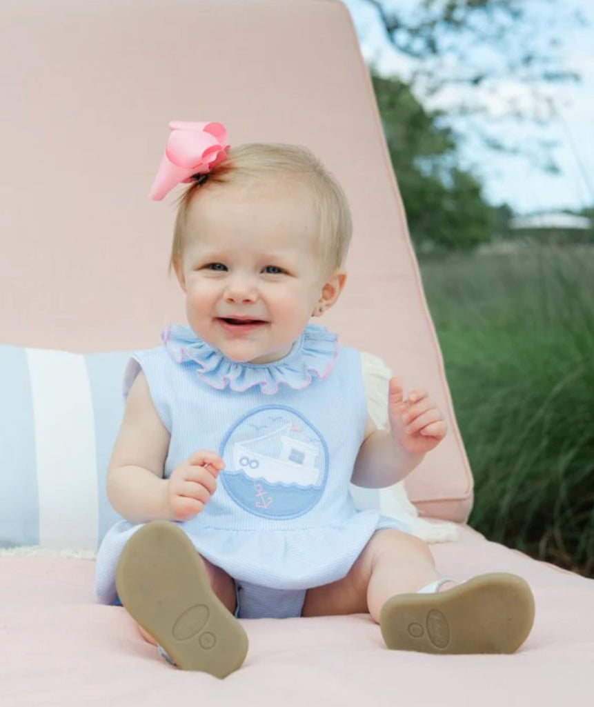 Shrimp Boat - Girls Knit Infant Bubble