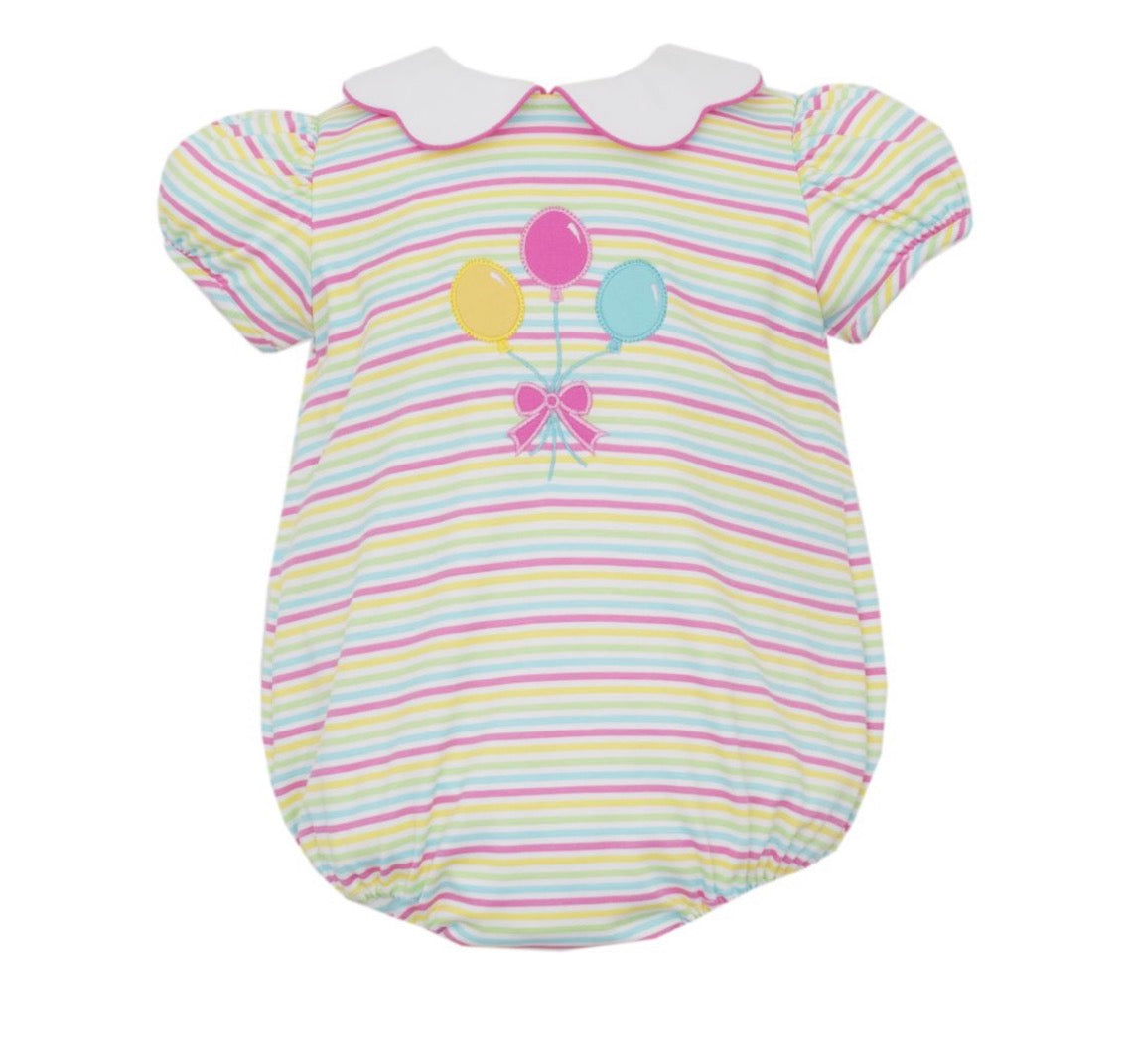 BALLOONS GIRL´S- Pink multi color knit stripe girl's bubble