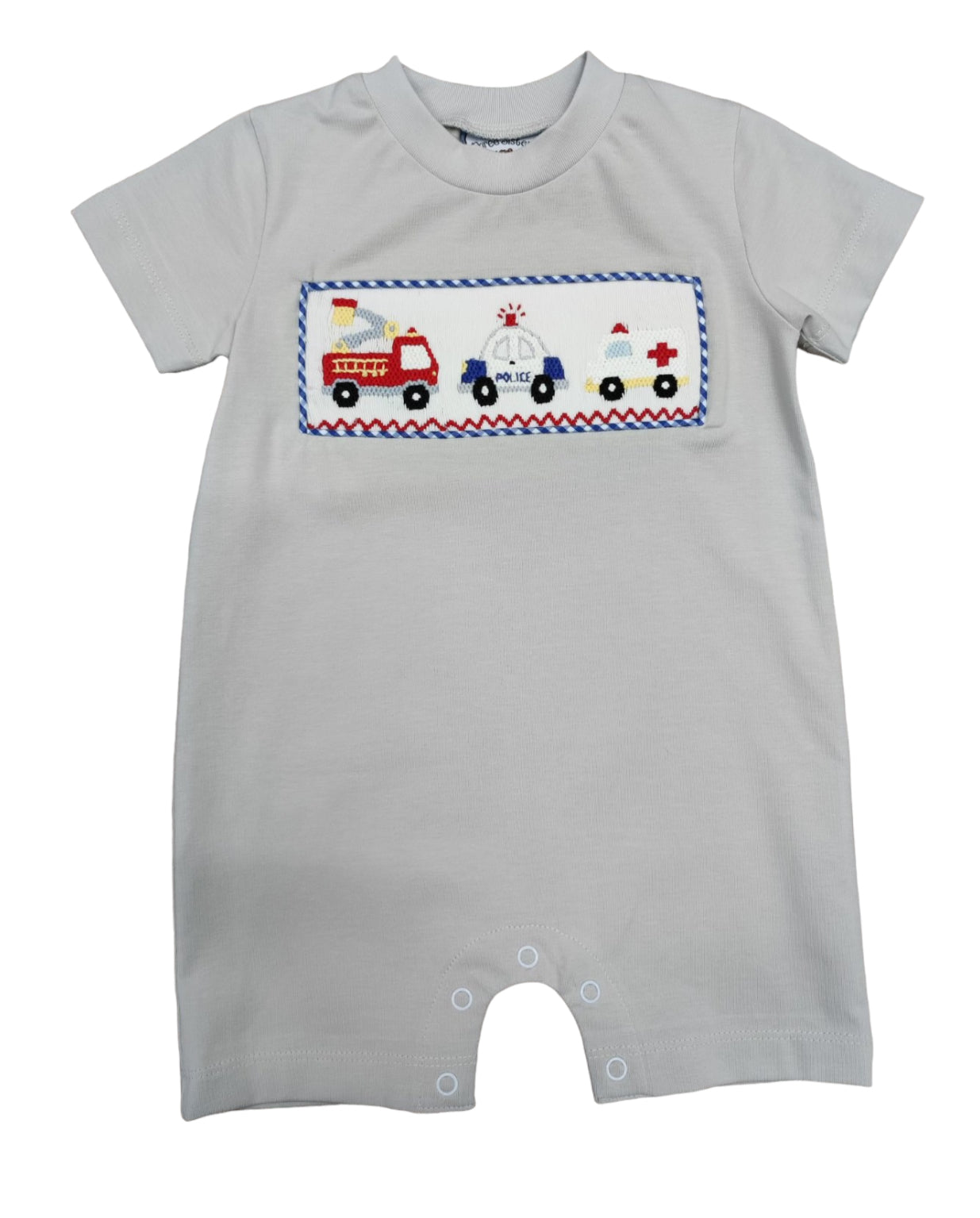 Emergency Vehicle Smocked Romper
