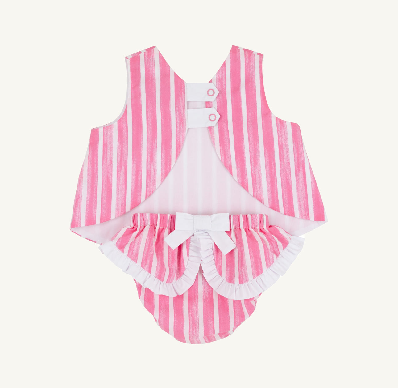 Mary Todd Tab Set- Sea Wall Stripe (Winter Park Pink)/Worth Ave White