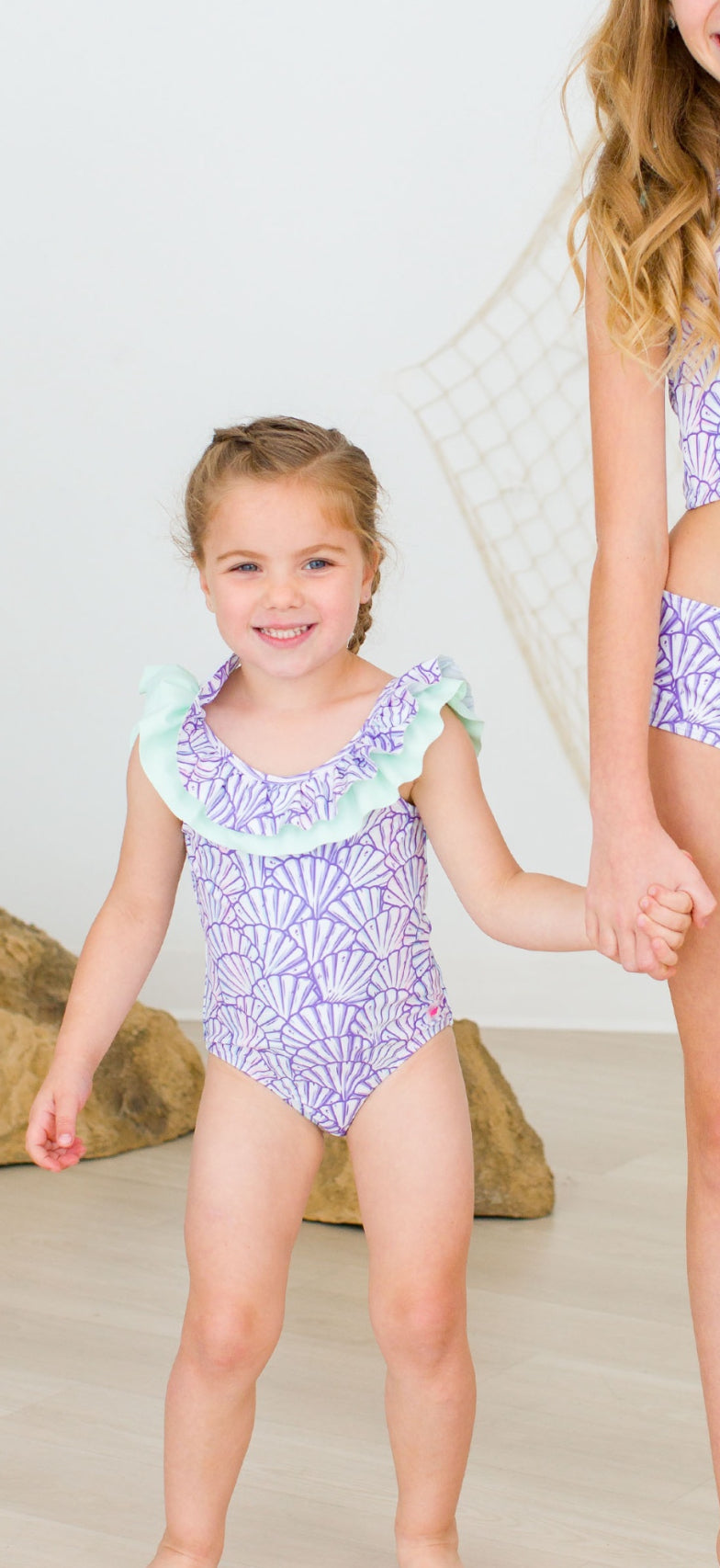 Scoopback Ruffle One Piece-Magical Mermaid