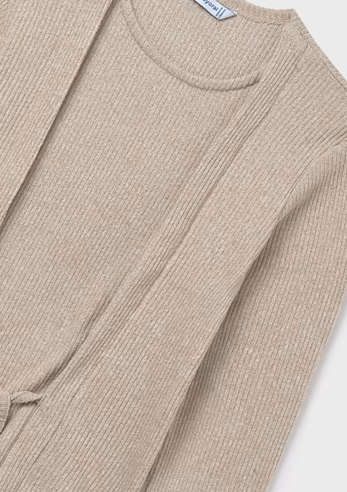 Girl Rib Knit Top-Sesame Heather