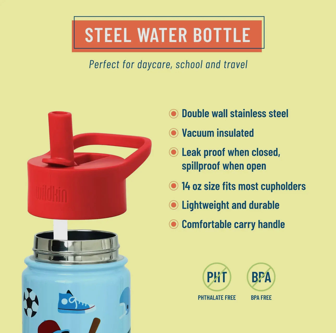 Game On 14oz Stainless Steel Water Bottle