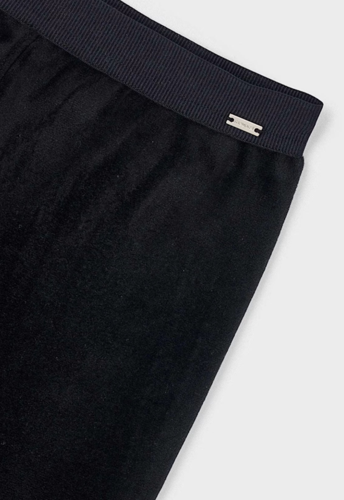 Girl Basic Velvet Leggings- Black