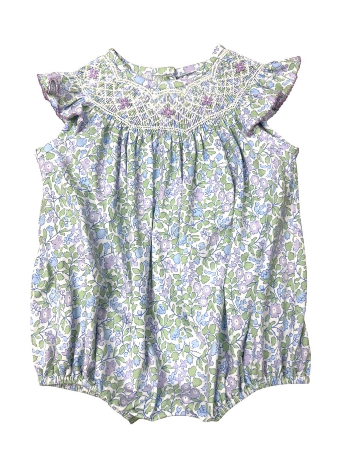 Lilac Floral Smocked Geo A/S Bubble