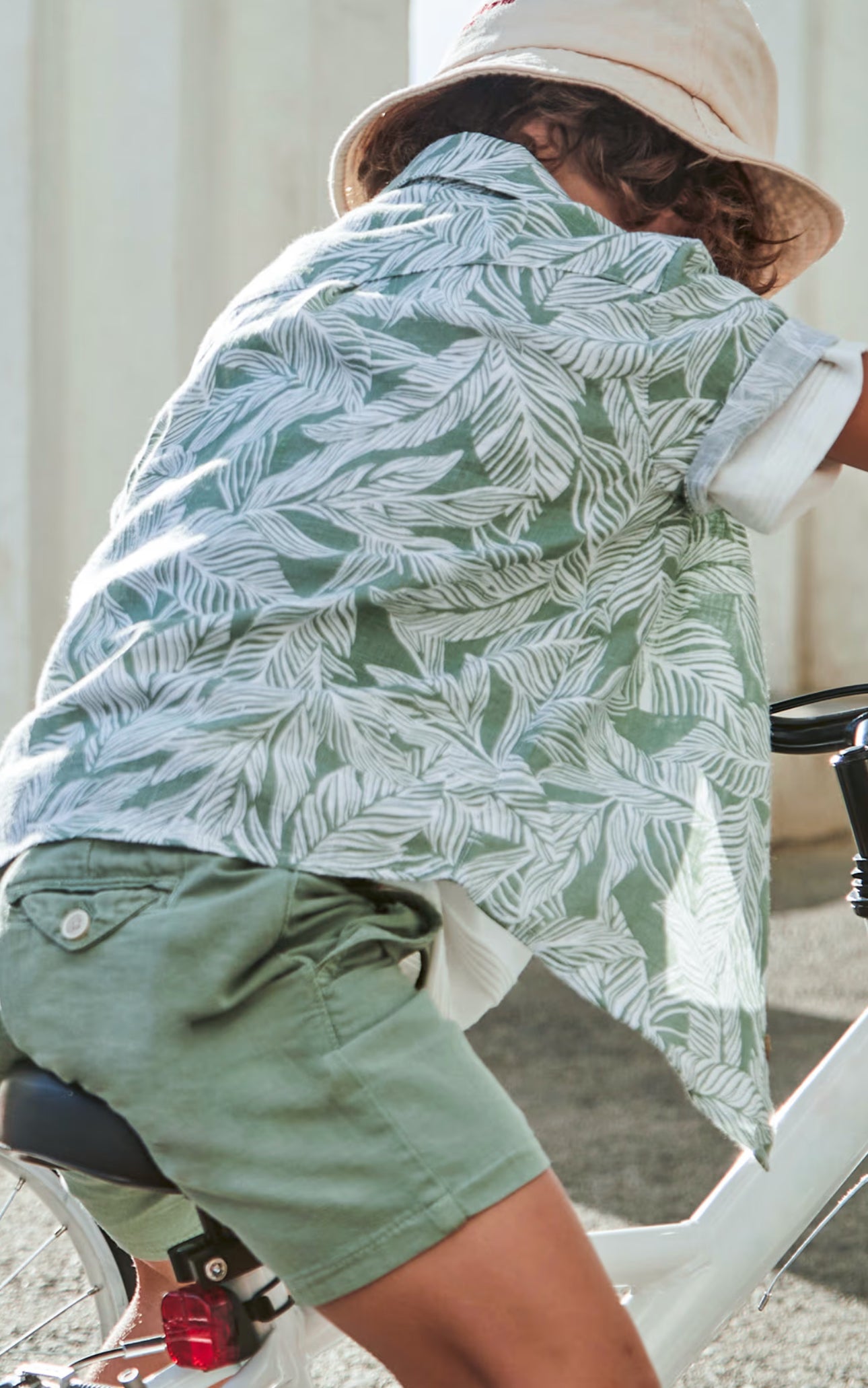 Boy Draw String Linen Shorts-Dark Laurel
