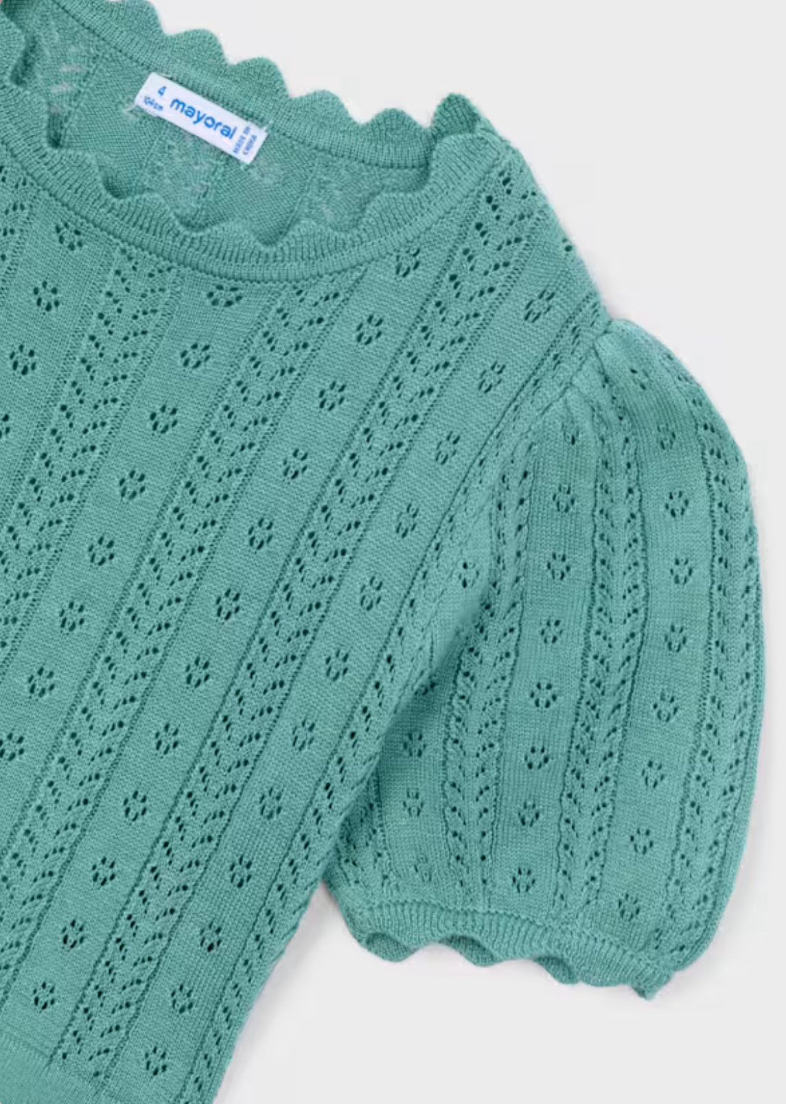 Girl Openwork T-shirt- Mint