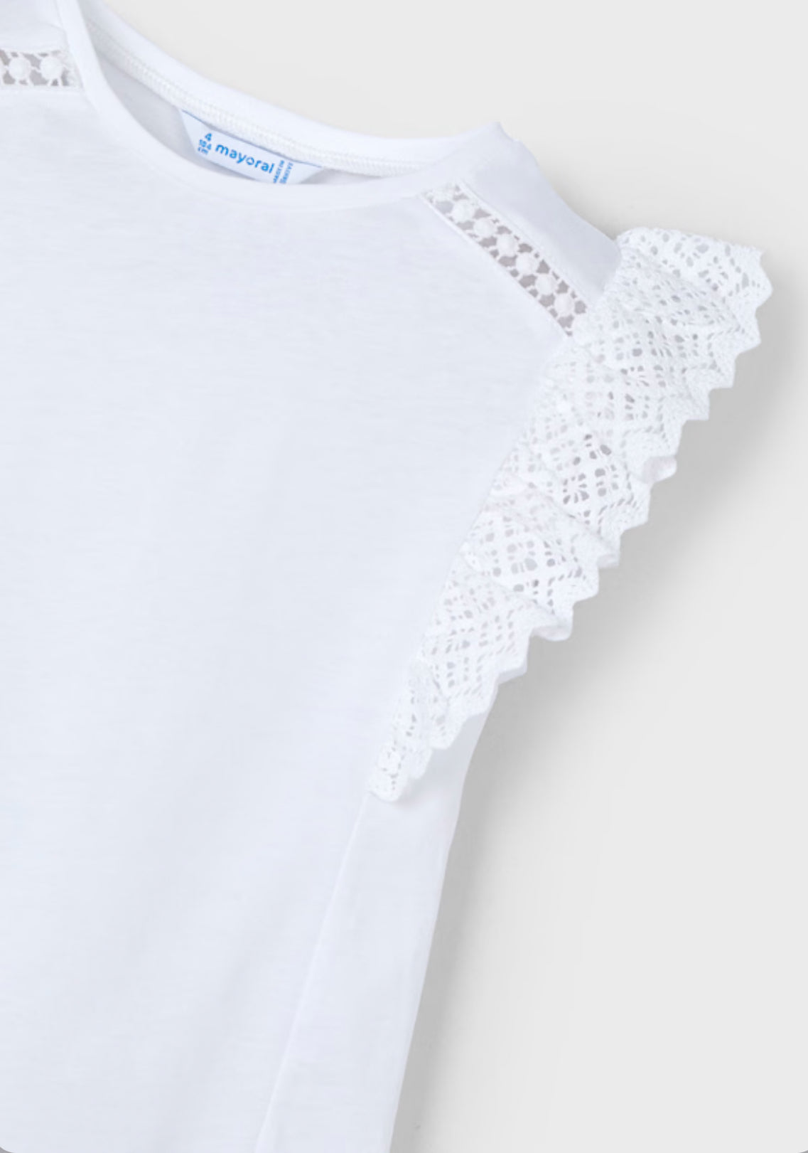 White Crochet Detail Tshirt