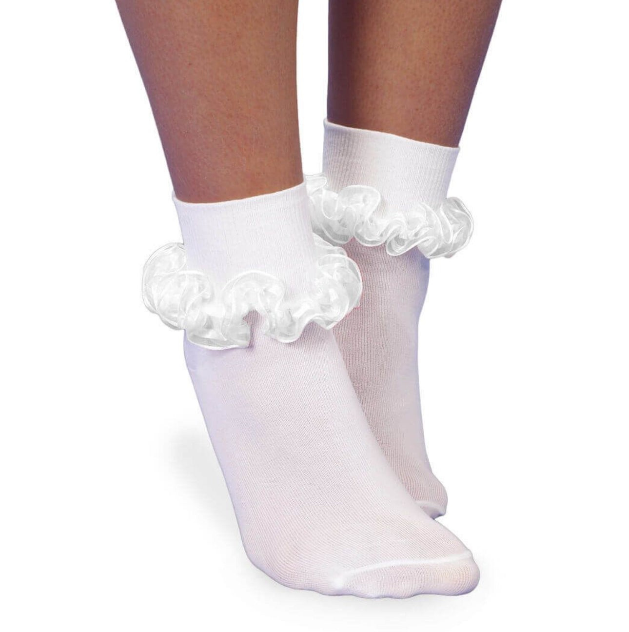 Jefferies Socks Smooth Toe Sheer Ribbon Tutu Lace Turn Cuff Socks 1 Pair
