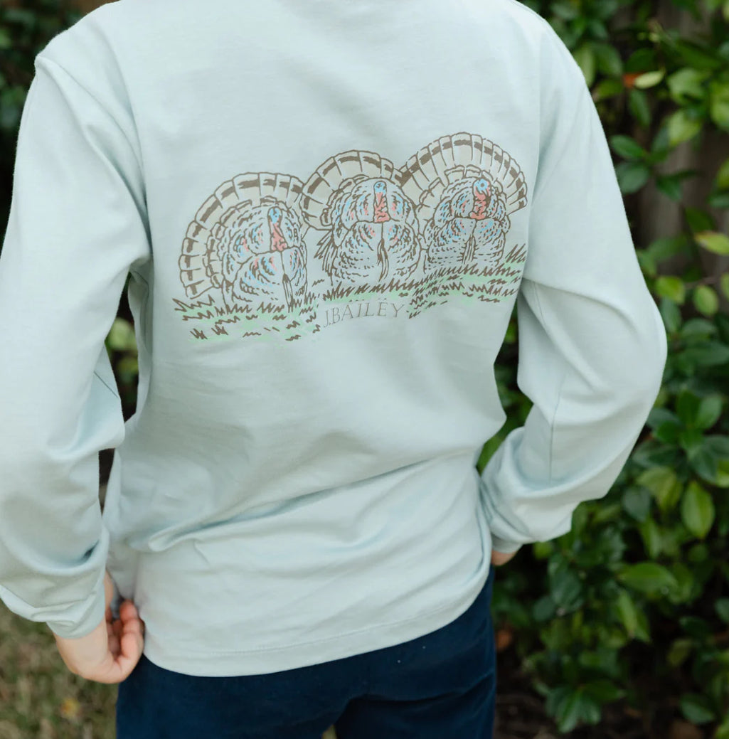 Long Sleeve Logo Tee - Turkey on Sage