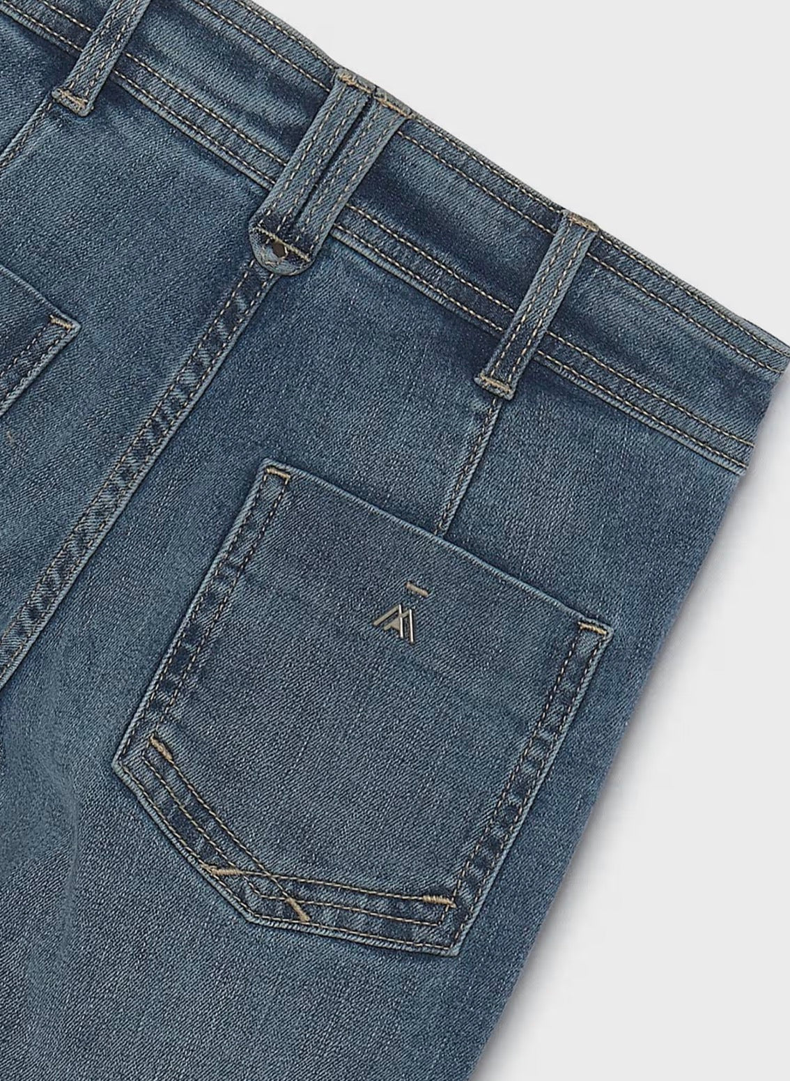 Medium Denim-Girl Wide Leg Jeans