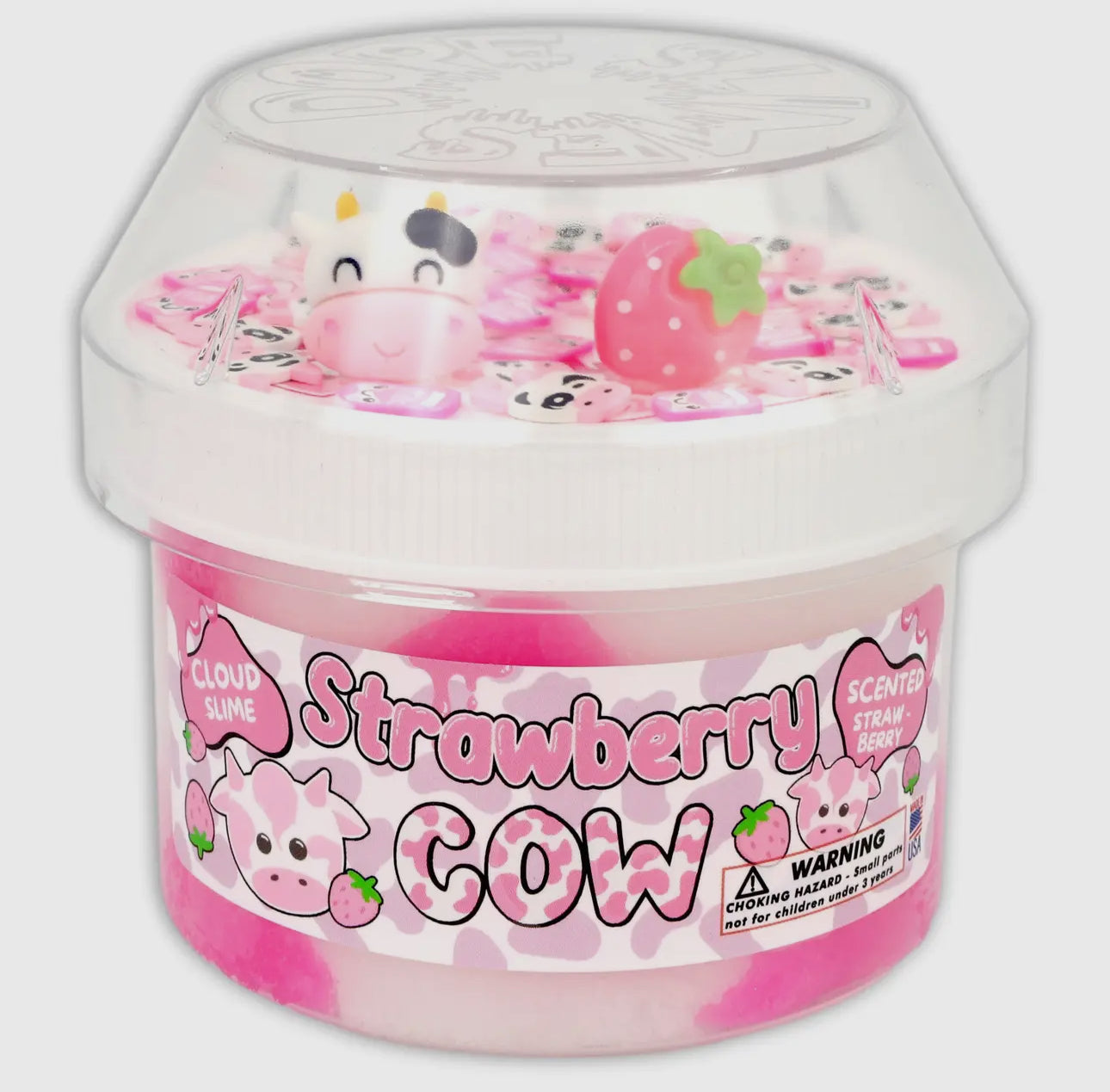 Strawberry Cow-Cloud Textured Slime