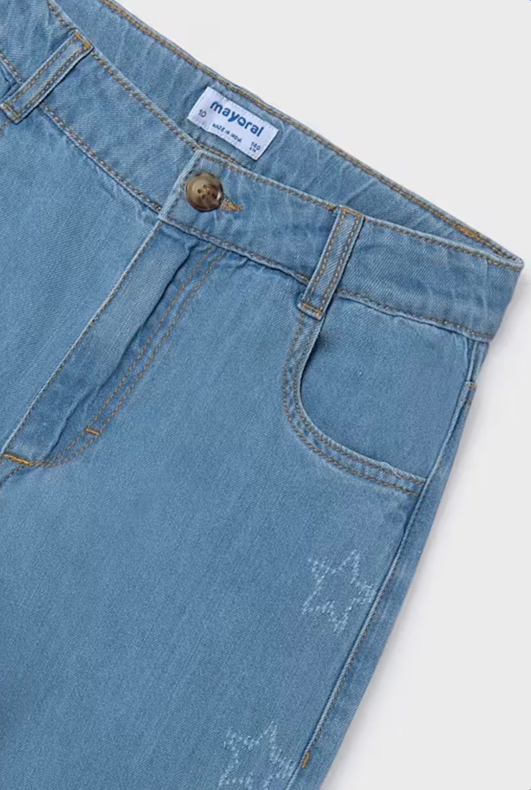 Light Denim- Loose Fit Jeans- Stars