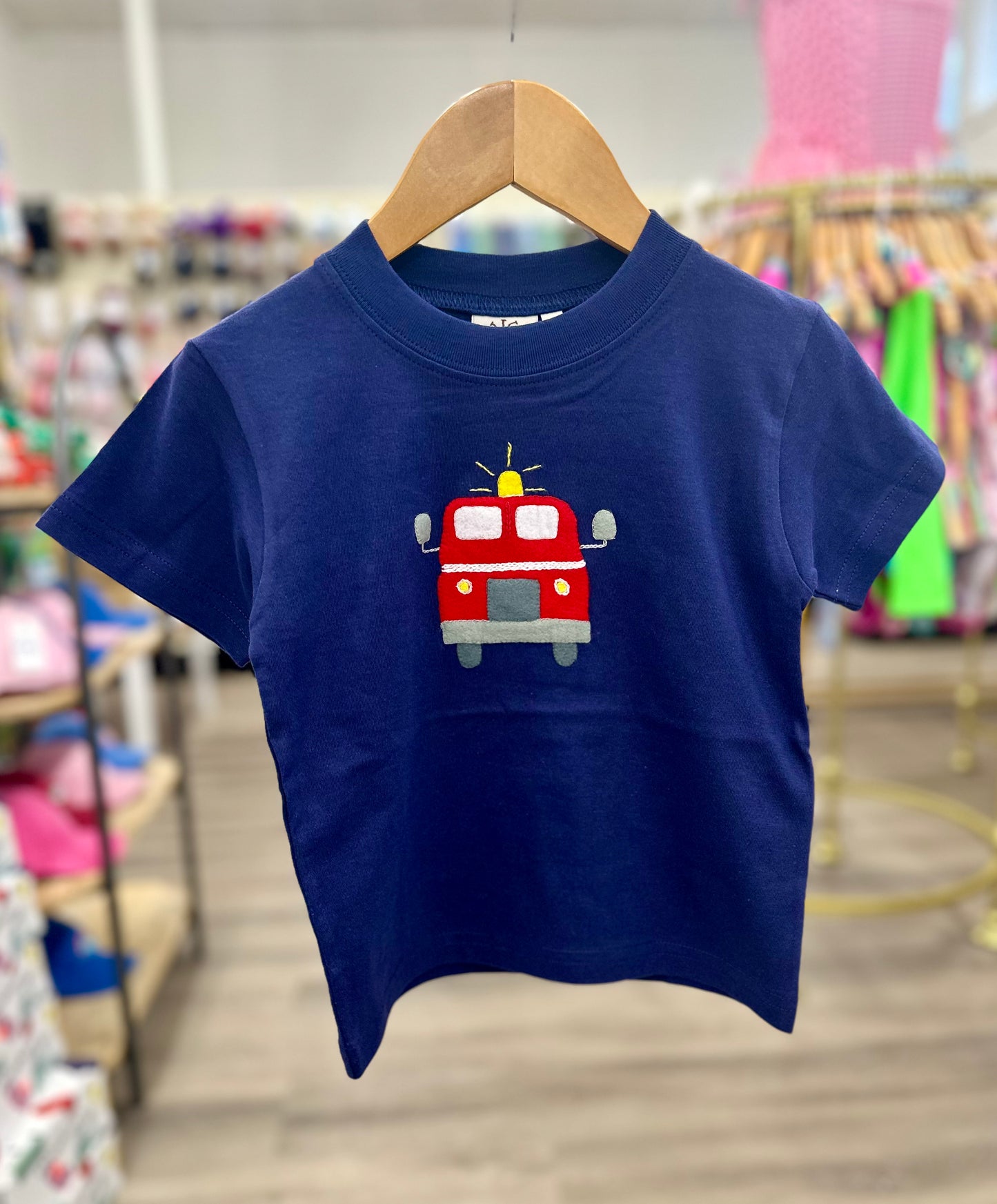 Fire Truck SS Tshirt, Dk. Royal