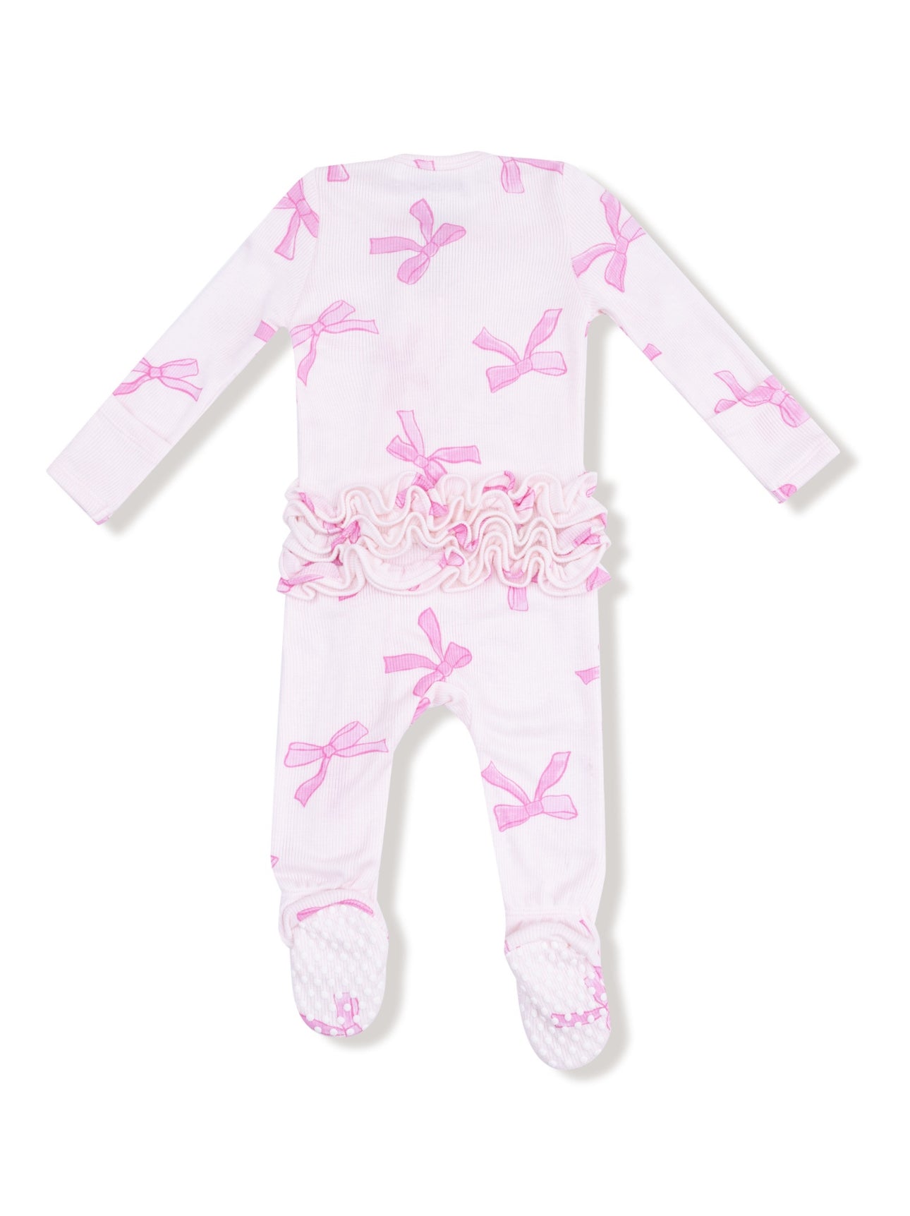 Pretty Bows-2 Way Ruffle Zipper Footie