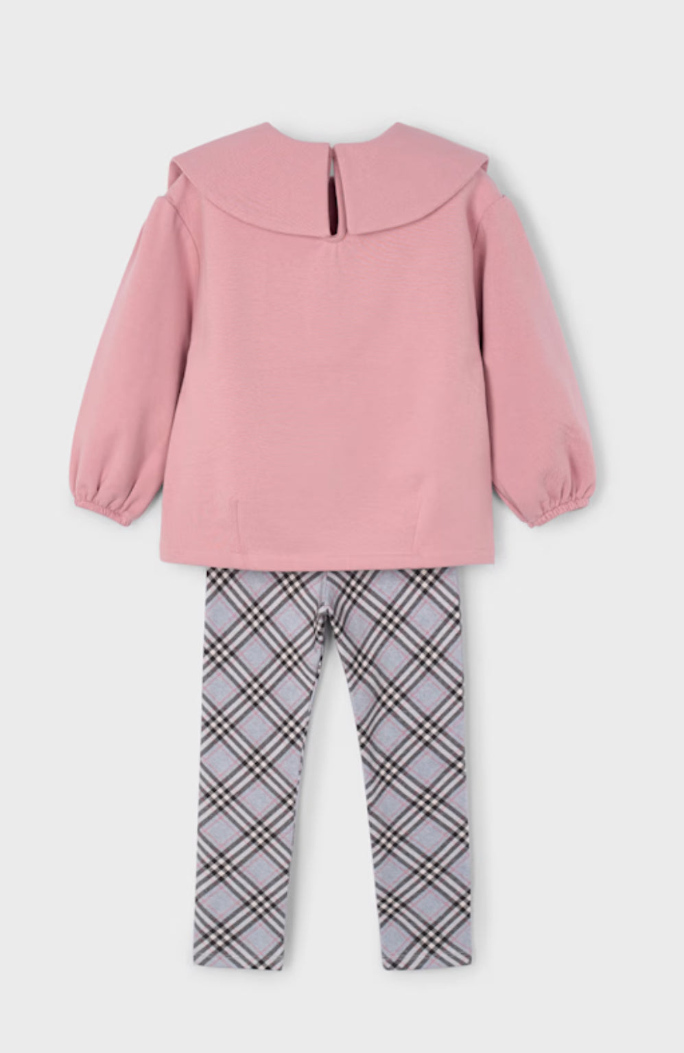 Girl Plaid Leggings and Sweatshirt Set- Makeup