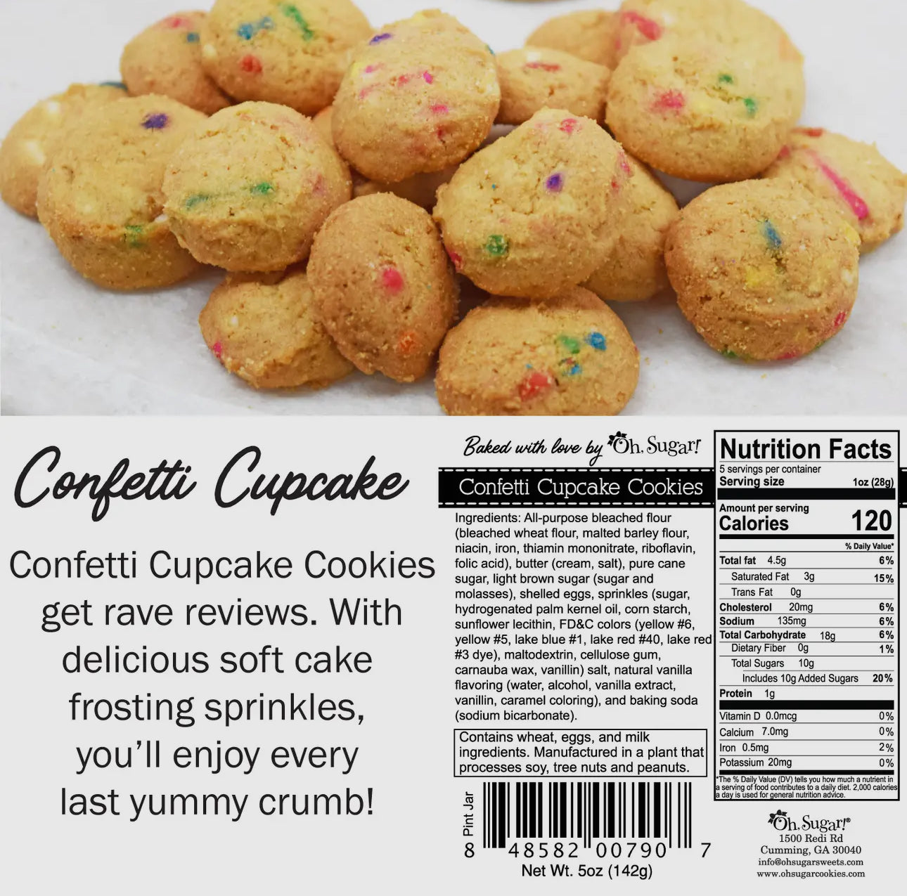 Graduation Cookie Jars-Confetti Cupcake-Pint