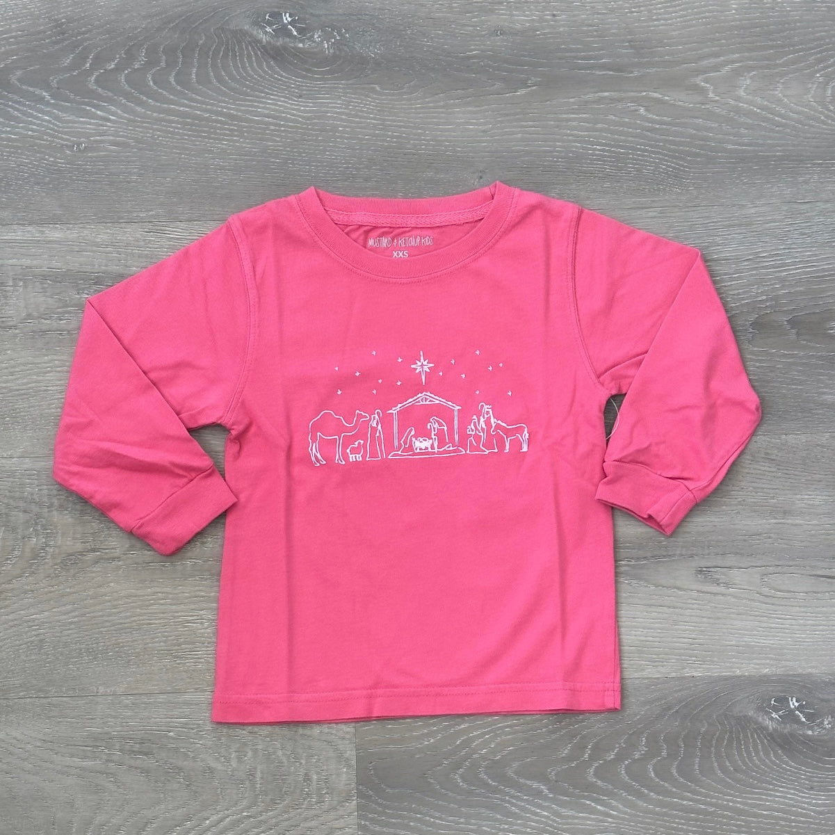 LS Pink Nativity with Light Pink Ink T-Shirt