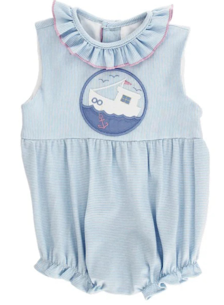 Shrimp Boat - Girls Knit Infant Bubble