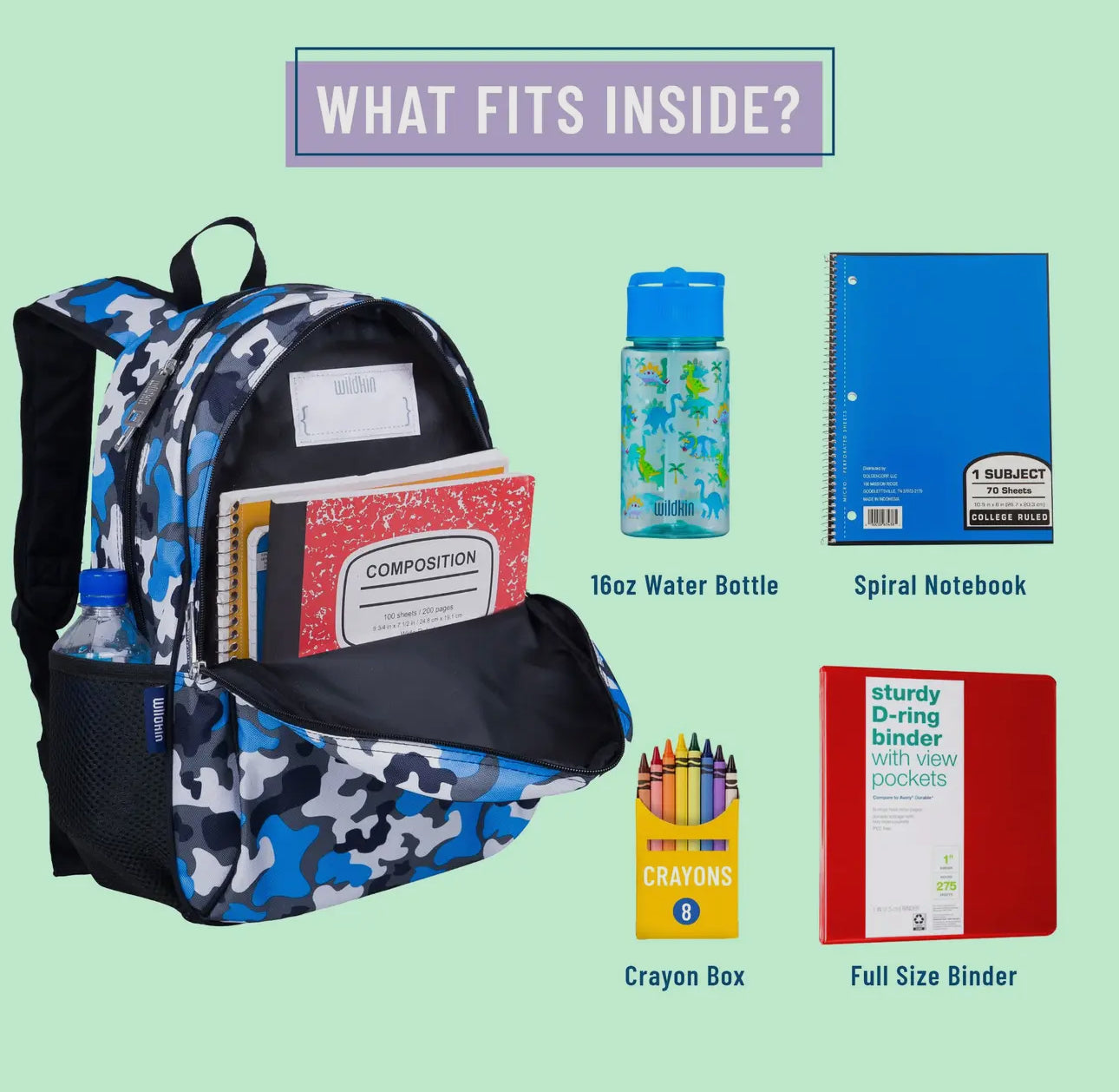 Blue Camo Backpack 15in