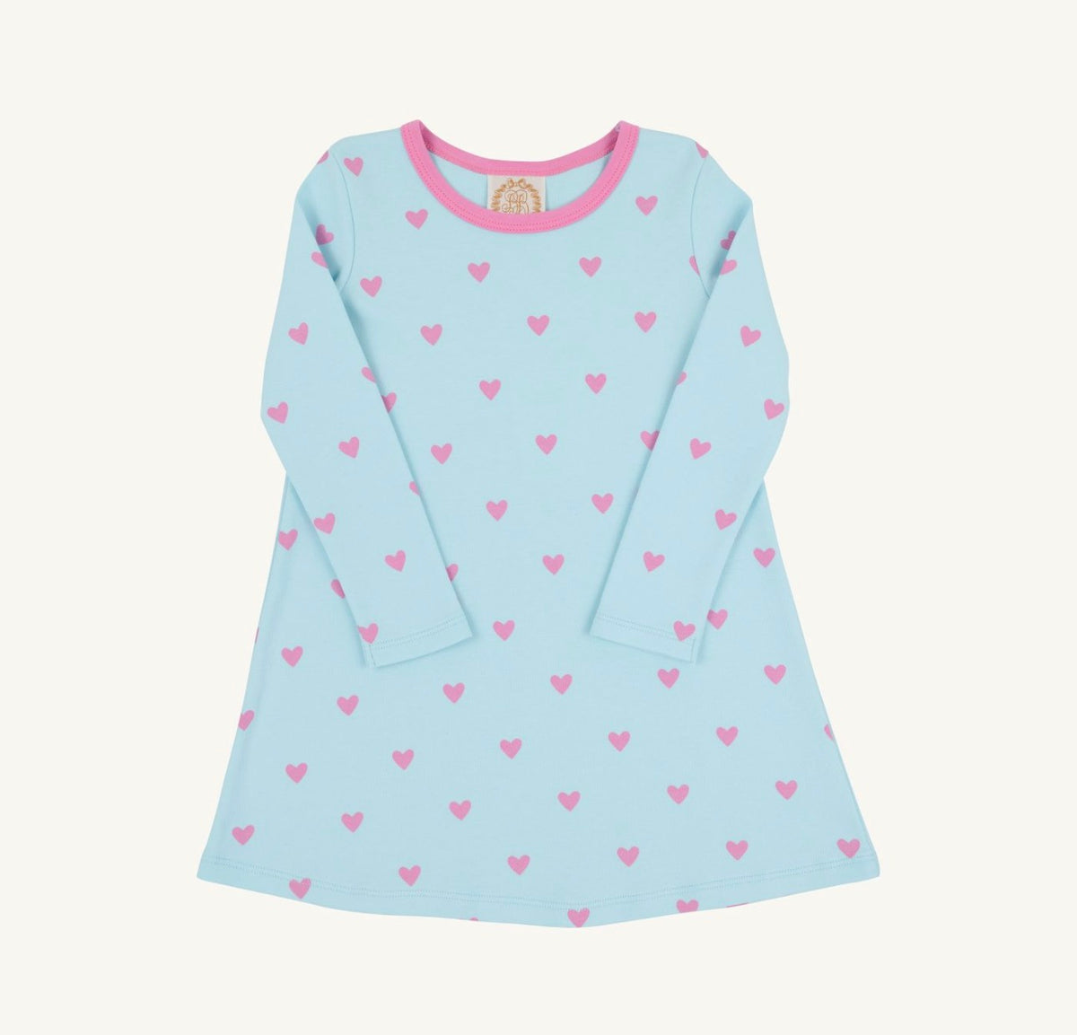 LS Polly Play Dress-Heavy Weight-Heart Eyes (Belhaven Blue)/Winter Park Pink