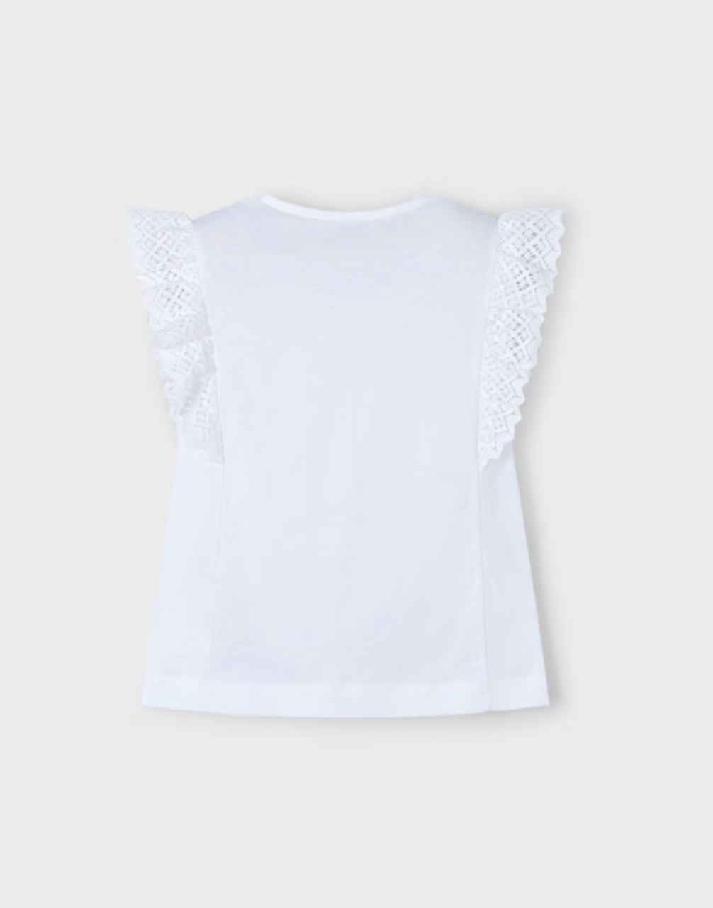 White Crochet Detail Tshirt