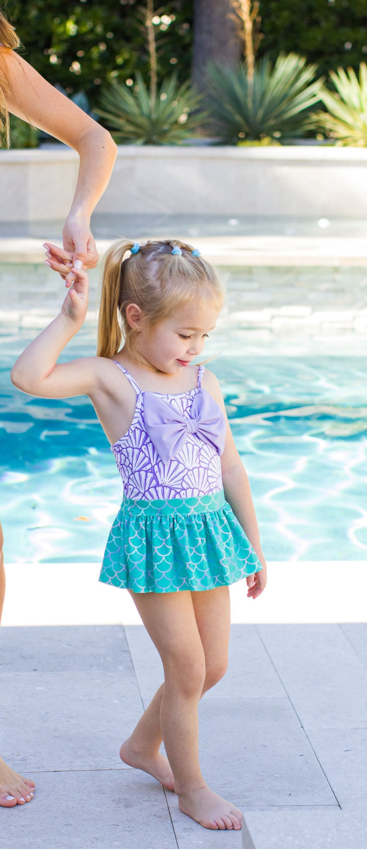 Big Bow Skirted One Piece -Magical Mermaid