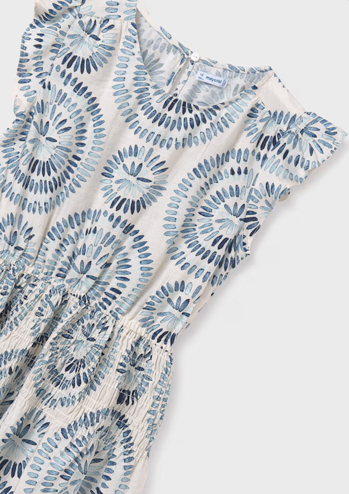 Girls Printed Dress-Lake