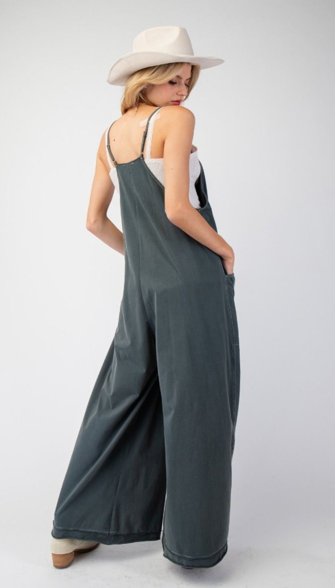 Ash-Mineral Washed Jumpsuit