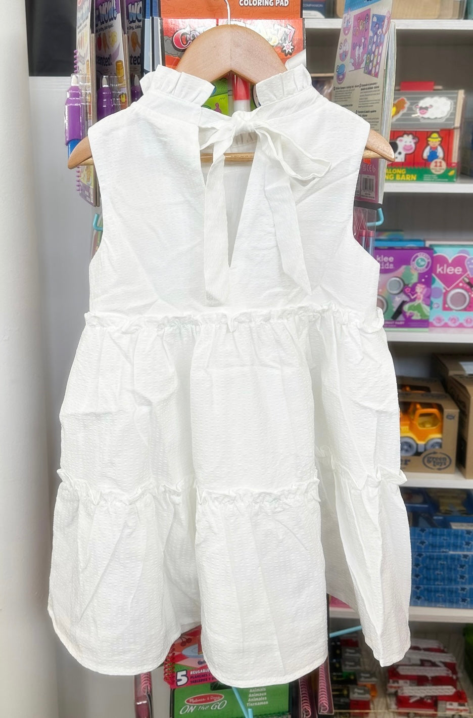 White Sleeveless Tiered Dress