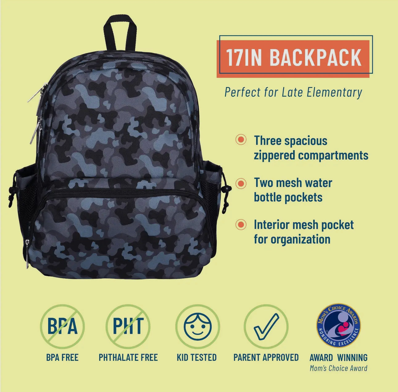 Black Camo Backpack 17in
