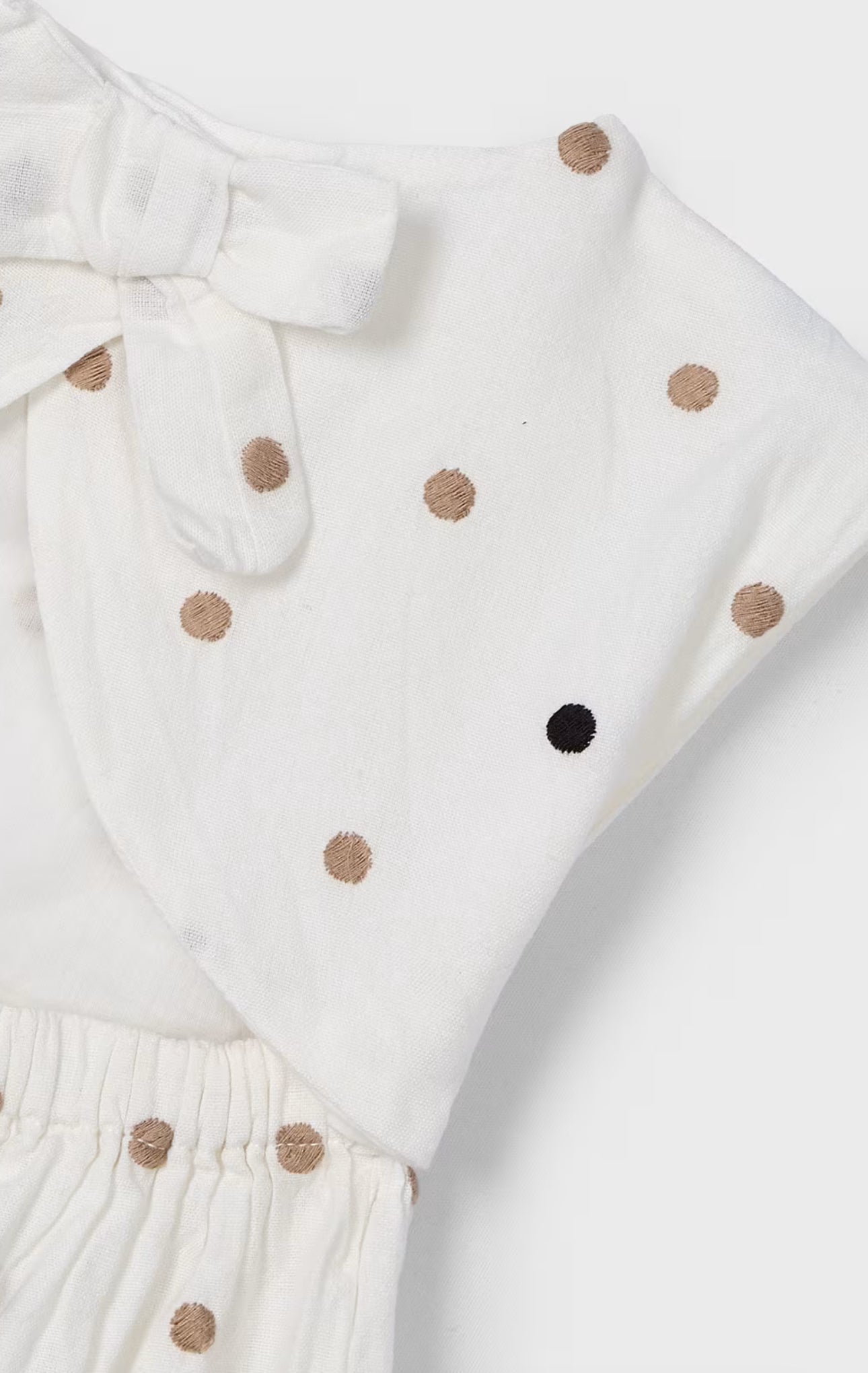 Girl Embroidered Polka Dot Dress