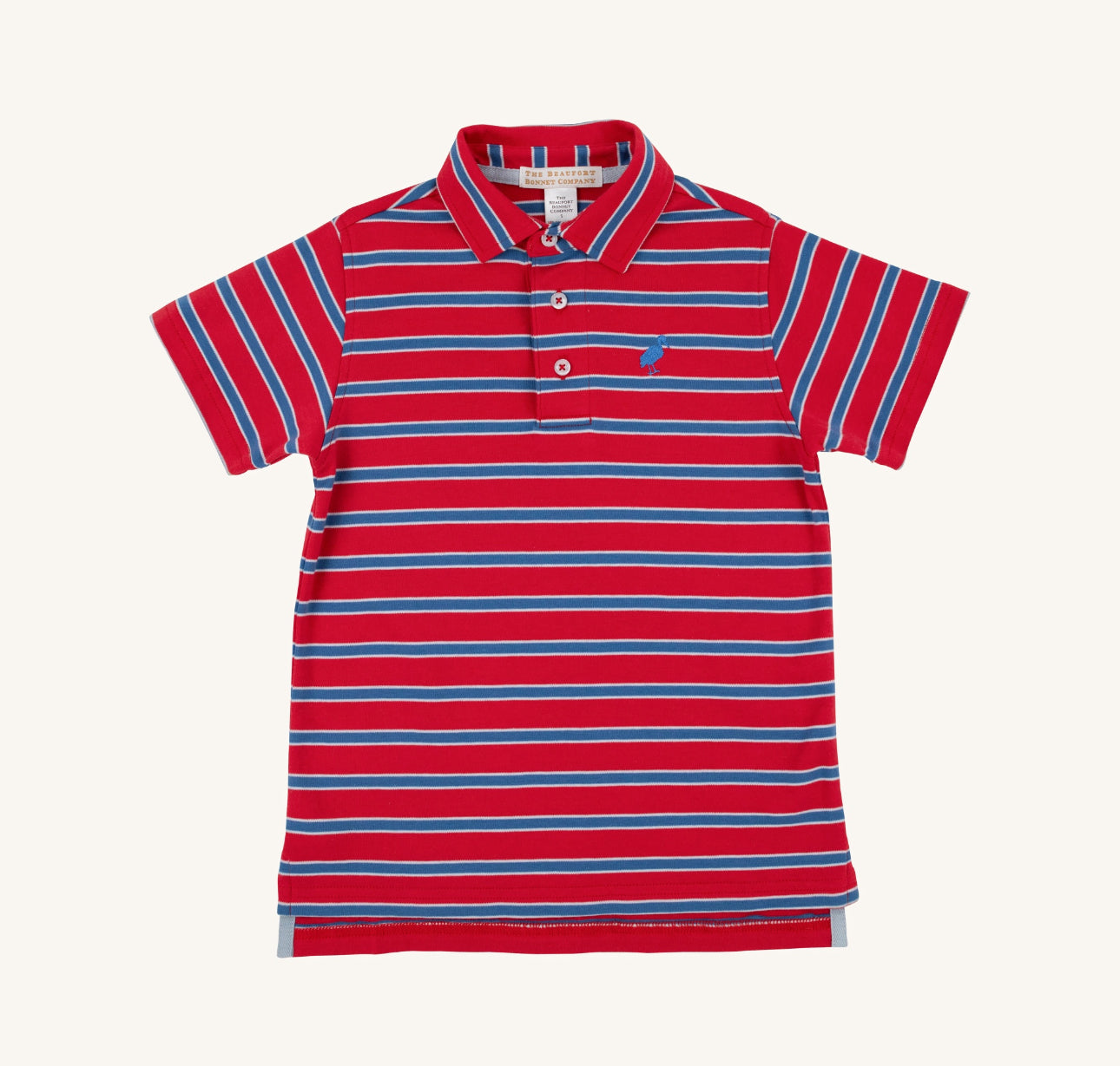 Prim and Proper Polo SS-Pima-Richmond Red Wood Boat Blue and Buckhead Blue Stripe/Wood Boat Blue