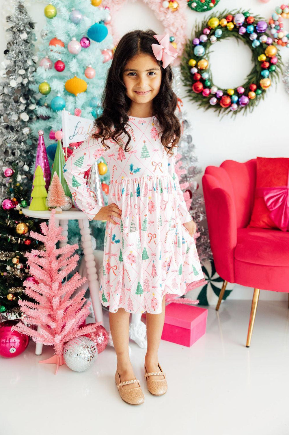 Very Merry L/S Pocket Twirl Dress