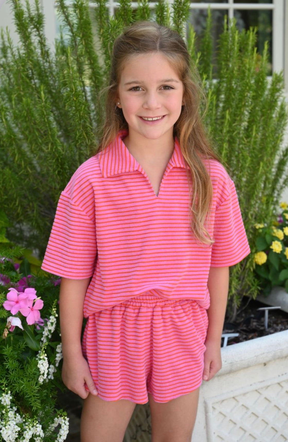 Pierce Top Pink/Orange French Terry