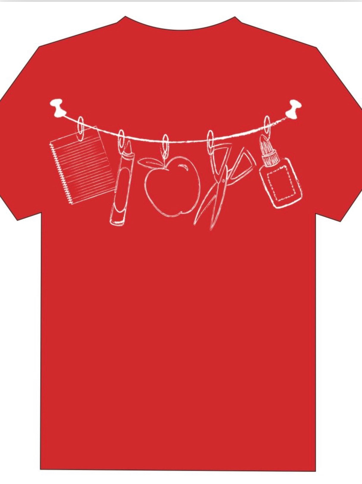 SS Red School Supplies T-Shirt