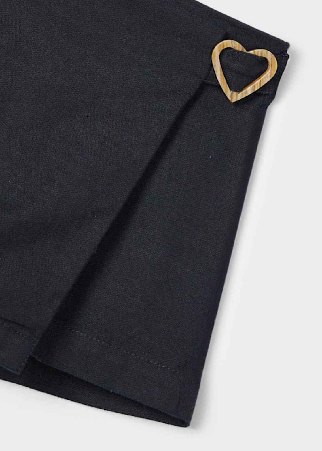 Girl Heart Buckle Skort-Black
