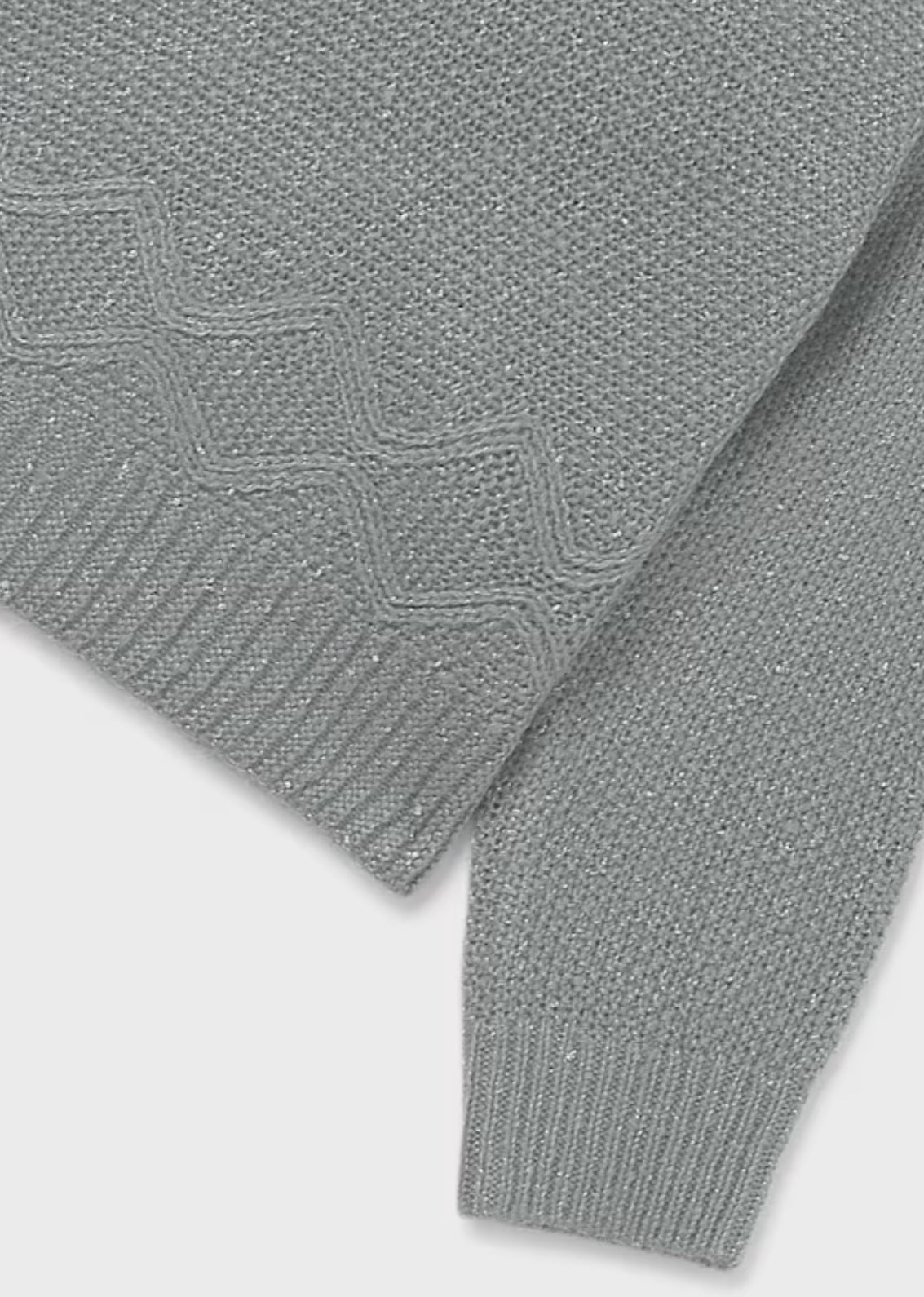 Girl Metallic Knit Sweater-Jade