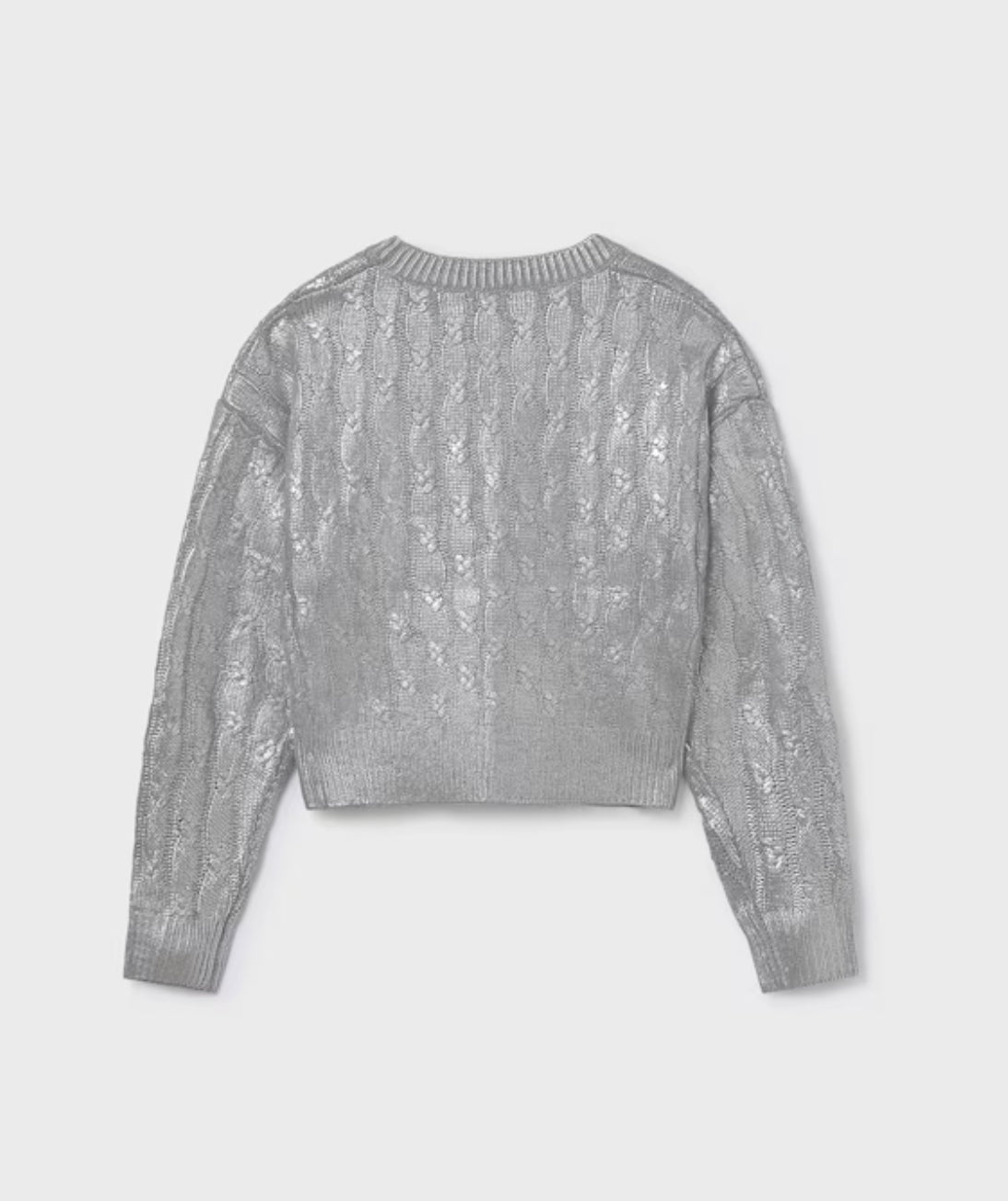 Girl Knit Sweater-Silver