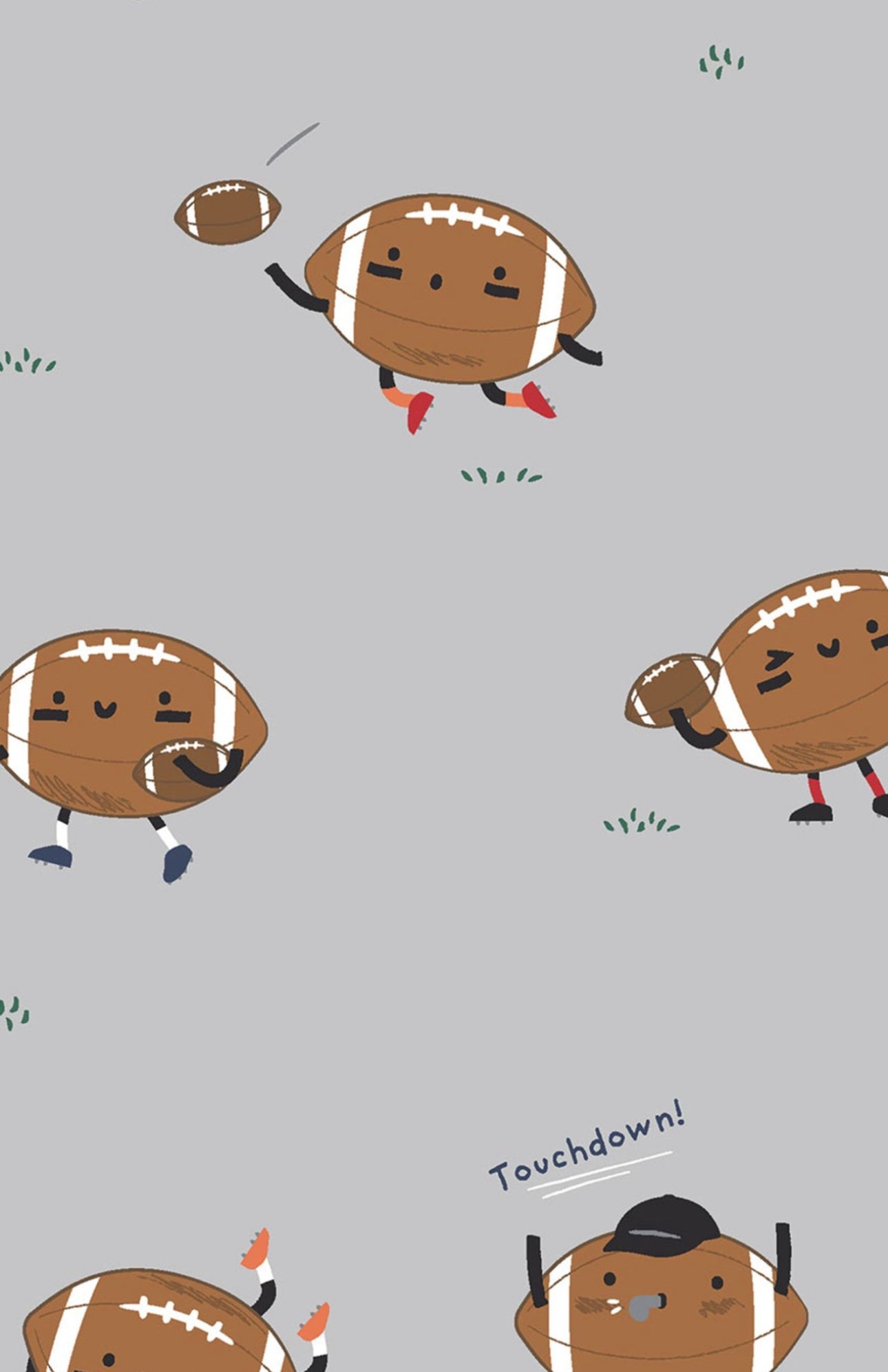 Footballs Playing Football-2 Way Zipper Romper
