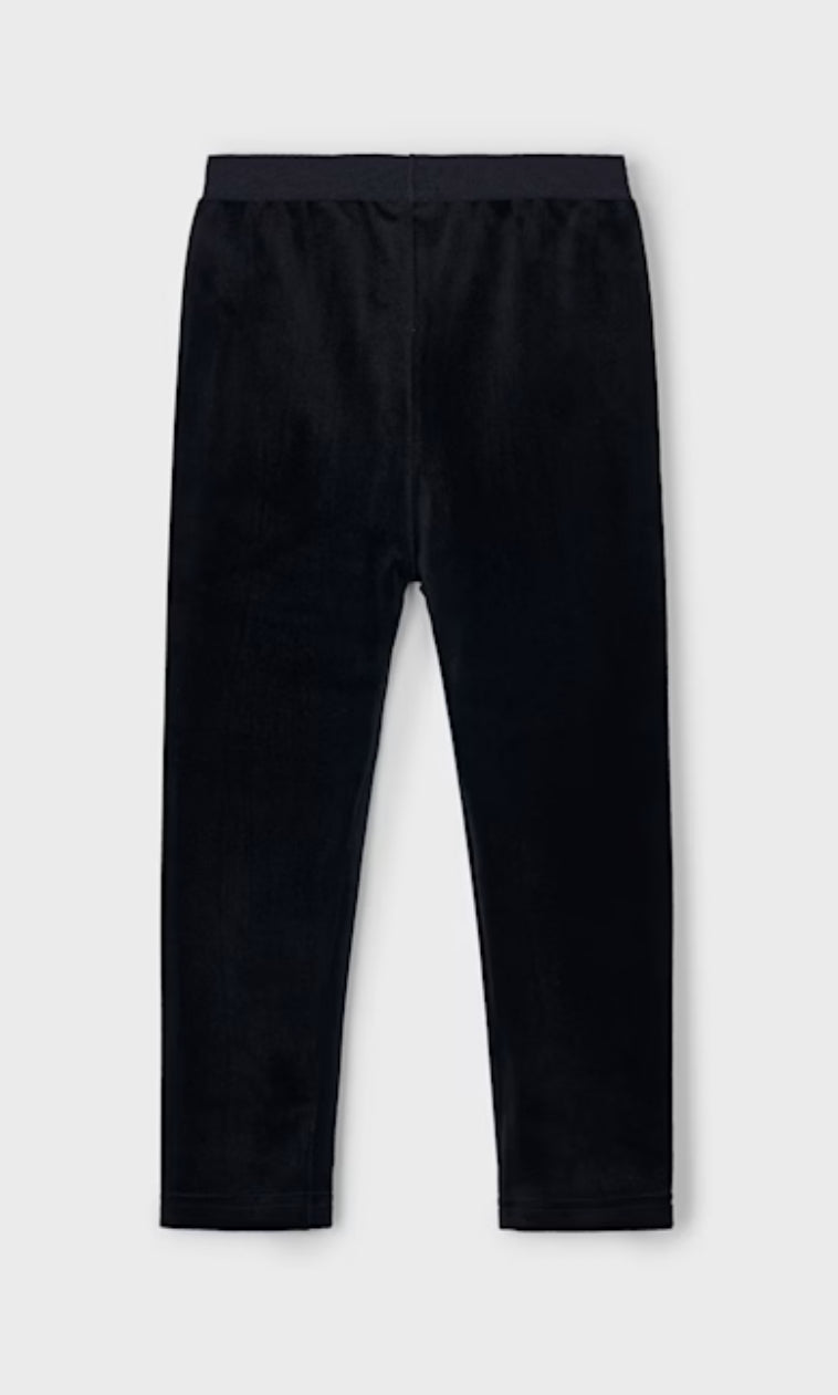 Girl Basic Velvet Leggings- Black
