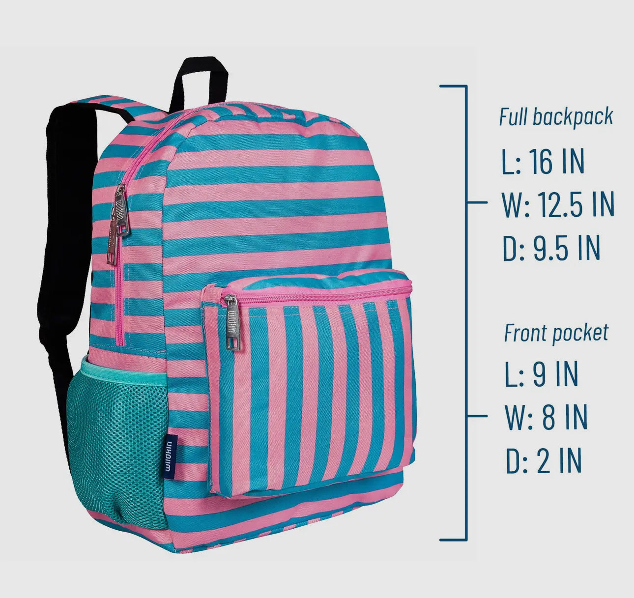 Pink Stripes Backpack 16in