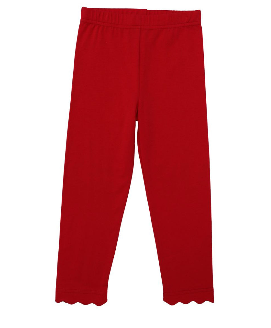 Scallop Leggings- Red