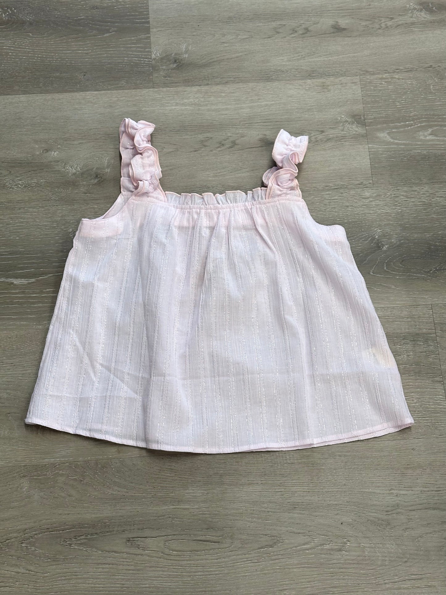 Light Pink with Metallic Silver Stripes