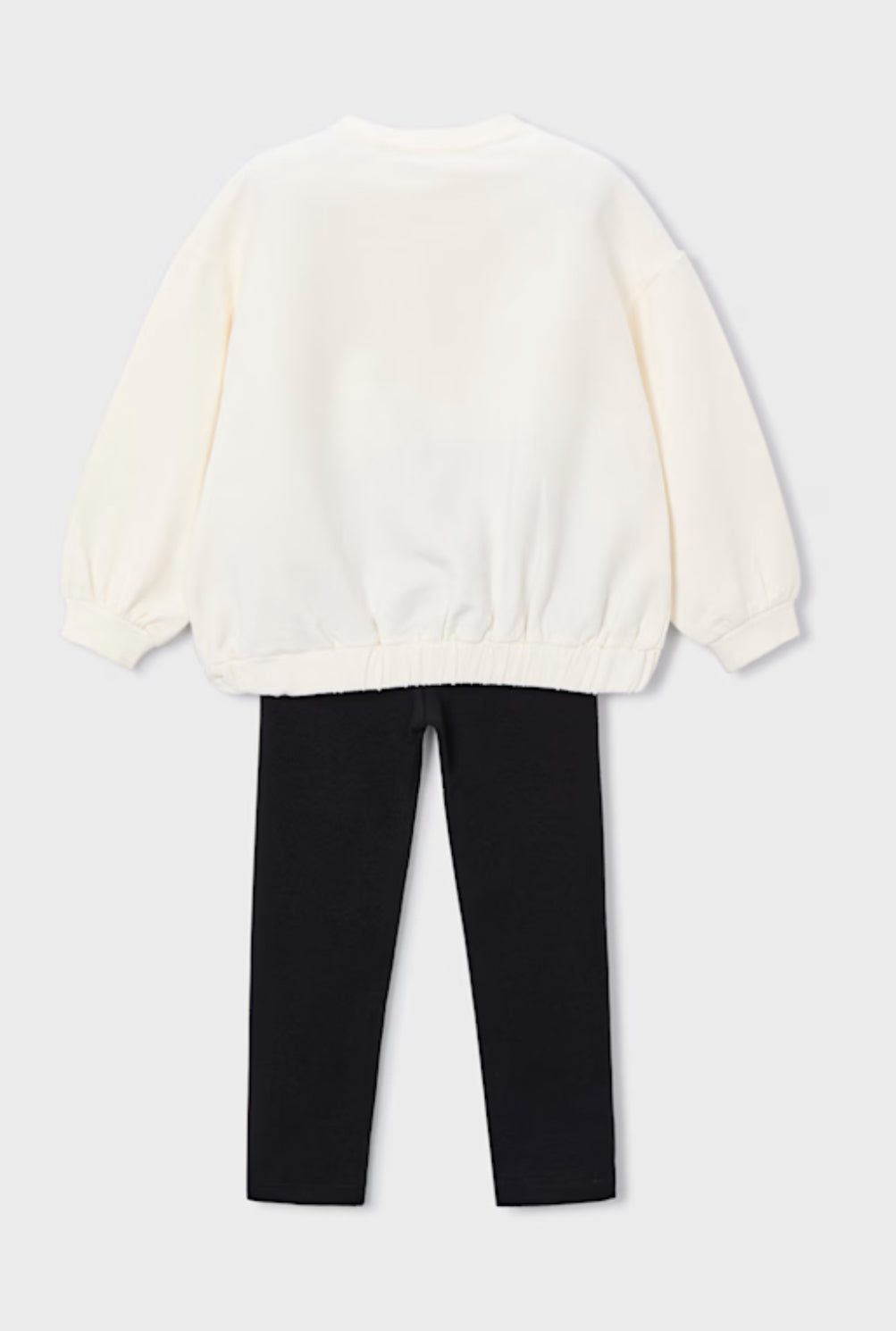 Girl Printed Sweatshirt and Leggings Set- Black