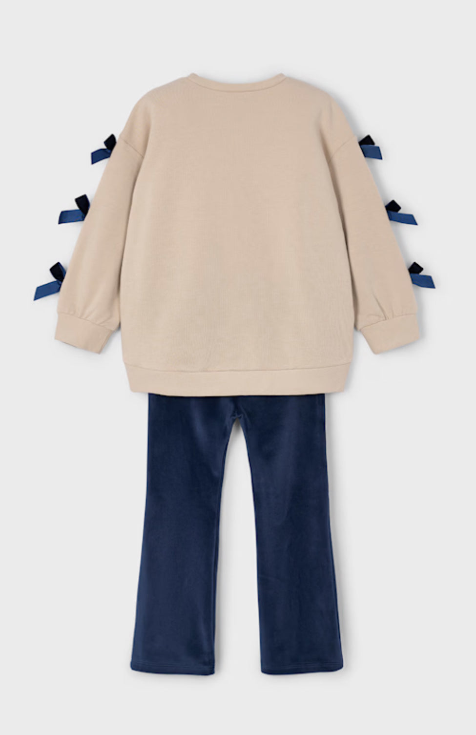 Girl Bow Sweatshirt and Leggings Set- Navy