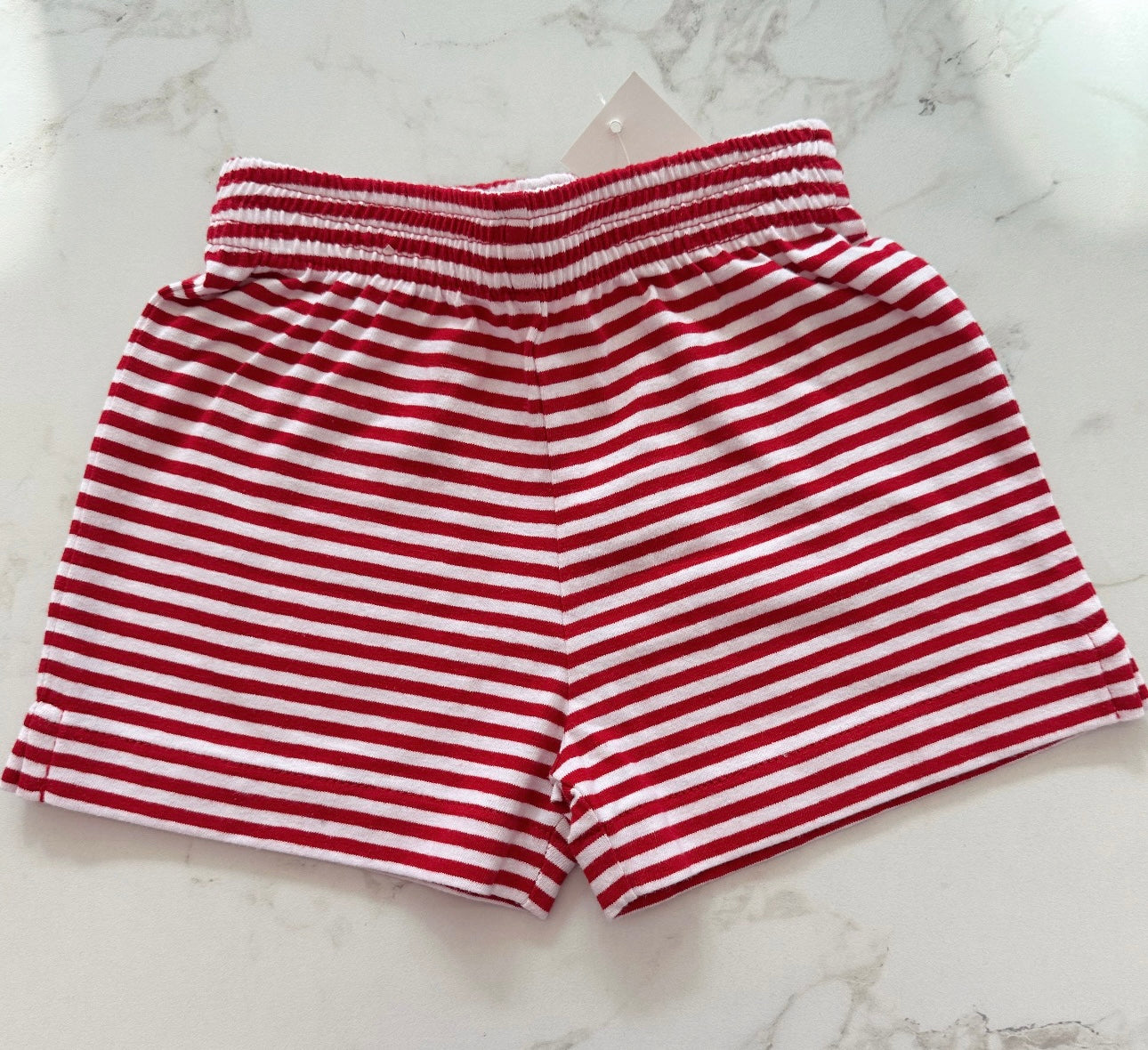 Red/White Stripe Jersey Shorts
