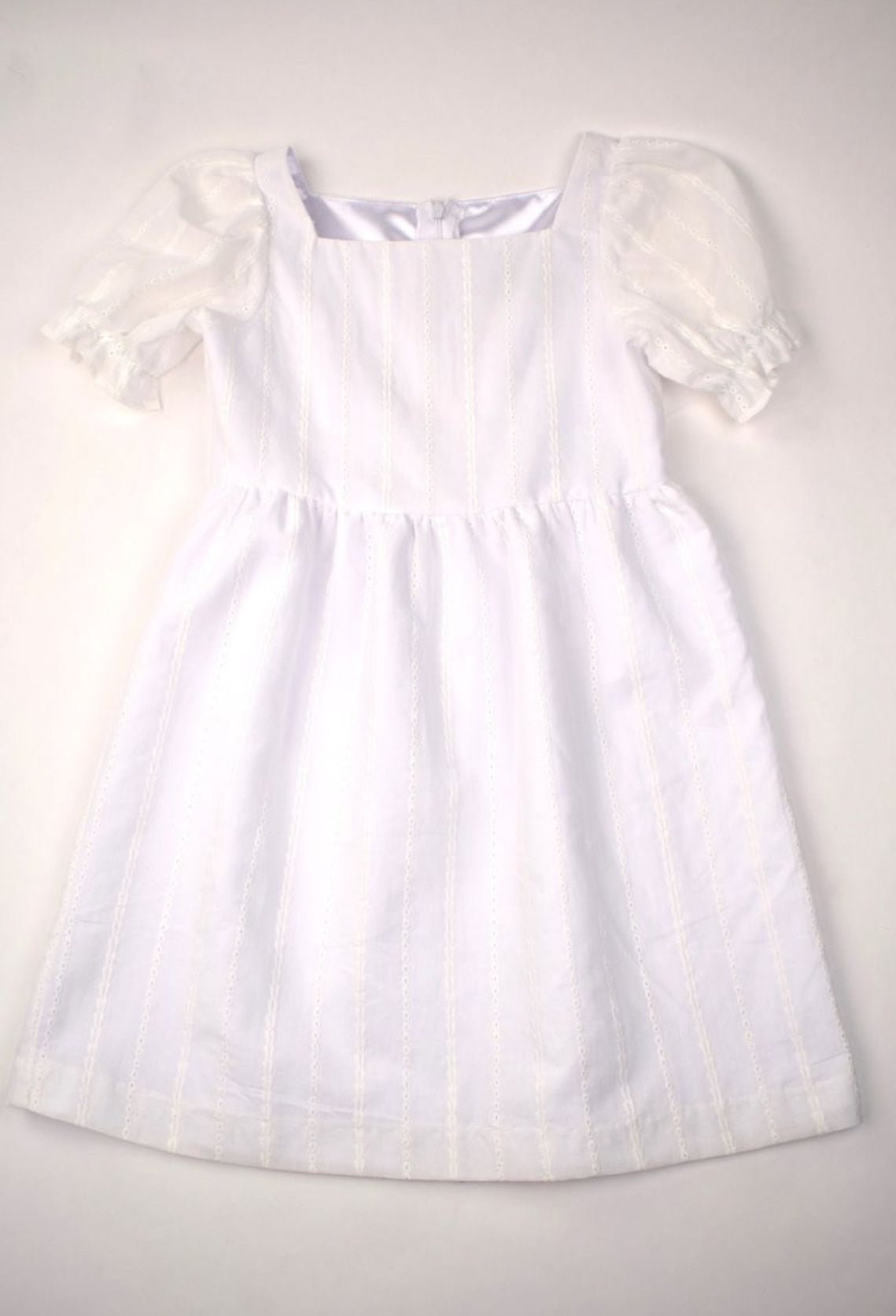 Short Sleeve White Dress, Eyelet